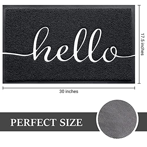 Door Mat Welcome Mat Floor Mat for Entryway, Patio, High Traffic Areas - color: Black-hello, size: 1'6" x 2'6" (Rectangular)