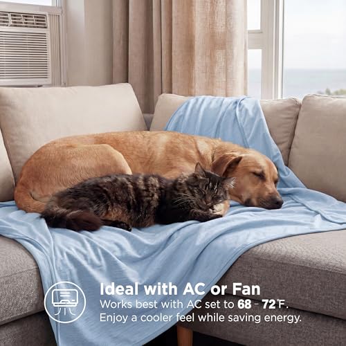 Bedsure Silky Soft Cooling Blanket for Hot Sleepers, Throw XL, Light Blue - color: 09- Light Blue, size: Throw Xl (50" X 70")