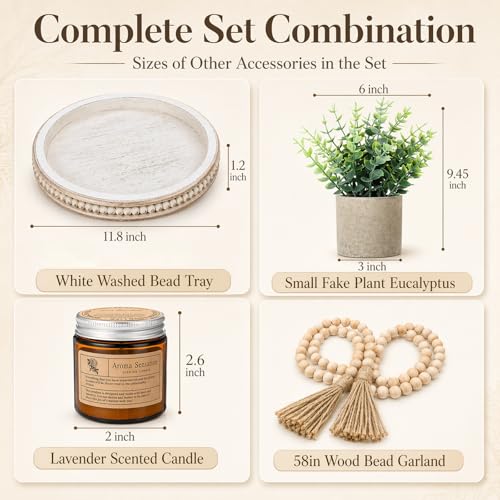 Novabright 6 Pcs Farmhouse Lantern Decor Set Candle Lanterns Rustic Bobo - style: Rustic Bobo