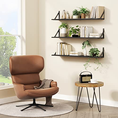 36 Inch Long Floating Shelves 8" Deep, Large Wall Shelf for Bedroom Books - color: Black, size: 36“ x 8” Wall Shelf