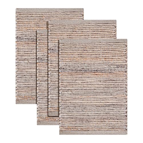 Cotton/Jute Placemats Set of 4-13x19 Inch - Natural - Brown - color: Natural - Brown