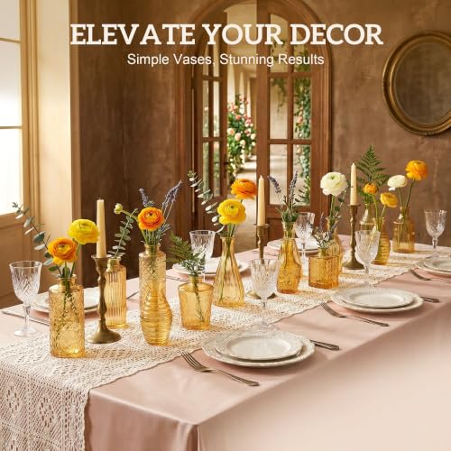Glass Bud Vase Set of 32 Pcs, Small Glass Vases for Flowers - color: Goden