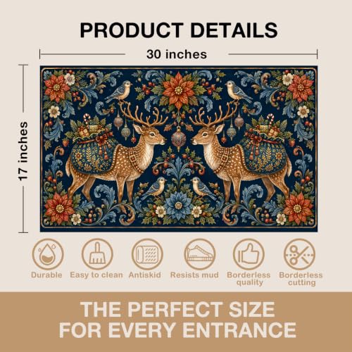 422YJ-MD-Deer Patio, Lawn & Garden,Outdoor Décor, Doormats - color: Christmas Deer