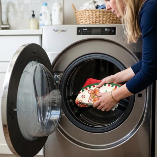 Gingerbread Christmas Tablecloth Round 43x43 Inch Polyester Woven - color: Gingerbread