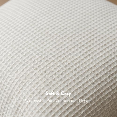 FIOUOVO Decorative Neutral Check Throw Pillow Covers 18x18, Waffle Check - color: Waffle Check, size: 18" x 18" (Pack of 1)