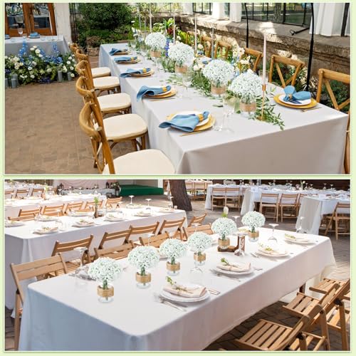 43 Pcs/ 6 Set Babybreath Mason Jar Table Centerpiece Mason Jar Vases - size: Babybreath