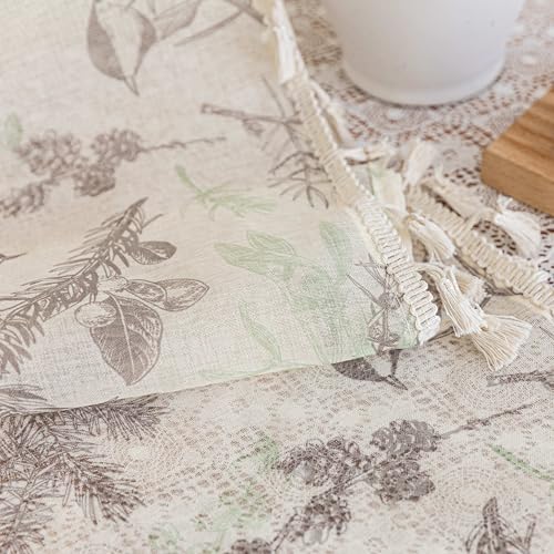 Birds Sheer Curtains 54 inch Long, Fringed Edges and Textured Semi Sheer Curtains Large Window Treatments for Living Room/Bedroom, 2 Panels - color: Birds, size: 52"W x 54"L (Pack of 2)