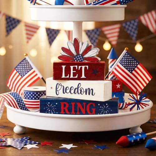 Amyhill 4 Pcs Wooden Sign Decor American Daisy 2, Dog Paw Blocks - style: American Daisy 2