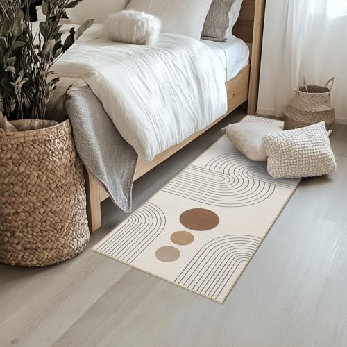 Boho Runner Rug 2x6,Beige Geometric Modern Washable Non-Slip Hallway Rug - color: Beige, size: 6' x 2' (Rectangular)