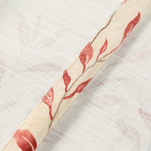 VOGOL Red Leaf Print Tier Curtains, Country Style, 30 x 30, 2 Panels - color: Red, size: 30"W x 30"L (Pack of 2)