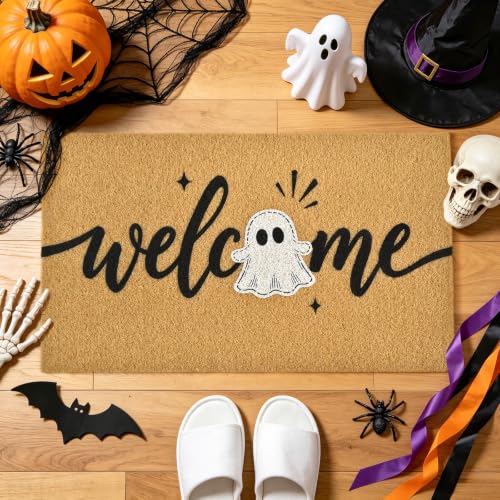 Halloween Welcome Mat Ghost Non-Slip Front Door Mat, 17x29 in - color: Ghost
