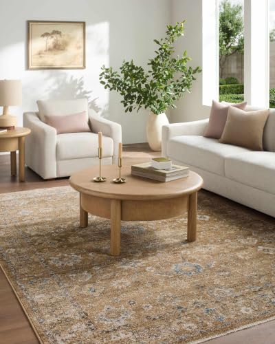 Hauteloom Voyul Living Room, Bedroom Area Rug - Traditional - Tan, Medium Brown, Taupe - 5' x 7'5" - color: Tan, Medium Brown, Taupe / Humana, size: 4'11" x 7'5" (Rectangular)