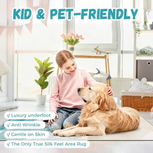 Beach Pattern 2x4ft Runner Rug Non Slip Washable Kitchen Runner Rug with Rubber Backing,Low-Pile Soft Washable Runner Rugs for Hallway Entryway Kitchen Bedroom Living Room Bathroom - color: Light Blue Beach, size: 2' x 4' (Rug)