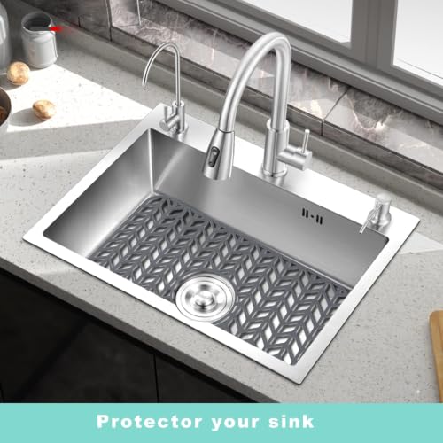 AWOKE Silicone Sink Protectors for Kitchen Sink 18.2"x 12.5" Center Drain - size: 18.2' x 12.5 Center Drain