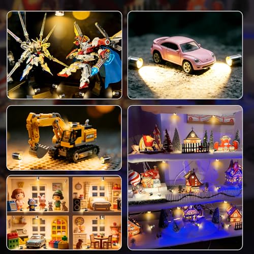 Aogist 24 PCS Warm White Mini LED Spot Lights, Battery Operated Tiny Lamps - color: Warm White, size: 24