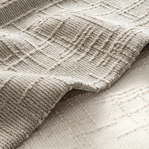 MIULEE Chenille Textured Throw Pillow Covers Light Brown 18x18 Set of 2 - color: Light Brown, size: 18" x 18" (Pack of 2)