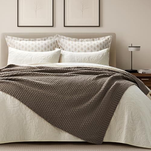 EVERGRACEHOME Chunky Chenille Knit Throw Blanket, 50 x 60, Mocha Brown - color: Mocha Brown, size: 50" X 60"