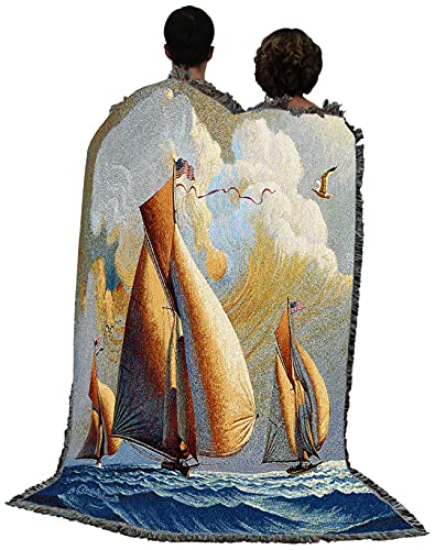 Pure Country Weavers Searam, Angel's Pet and Pickpocket Blanket by Charles Wysocki - Early America Coastal Ocean Beach Gift Tapestry Throw Woven from Cotton - Made in the USA (72x54) - color: Searam