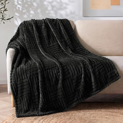 Whale Flotilla Lightweight Fleece Throw Blanket for Couch, Black - color: Black, size: Throw(50x60 Inch)