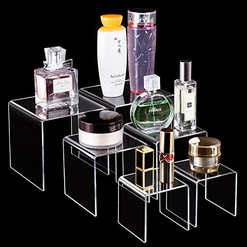 CECOLIC Clear Acrylic Riser Display Stand, Acrylic Display Riser Stand Shelf for Pops Figures, Jewelry, Candy, Cupcake, Dessert, 2 Sets - 3x4x5in - size: 3x4x5''