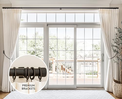 BlastHome® Luxury Adjustable Curtain Rod Brackets, Brushed Dark Brown - color: Brushed Dark Brown