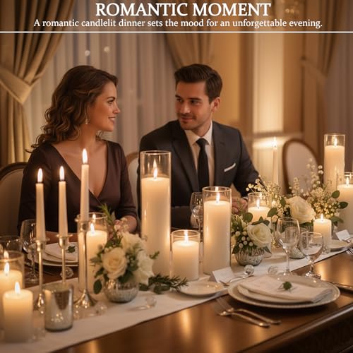 18 PCS Pillar White Candles in Glass,Hurricane Candles,Wedding Cylinder Candle,3 Different Lengths 2 x 3/6/8 Inch (6 Each),Creating an Atmosphere Suitable for Various Outdoor Activities. - size: 18