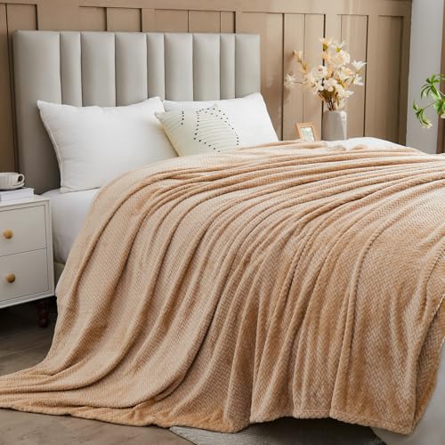 NEWCOSPLAY Fleece Leaves Pattern Throw Blanket, Brown, 50"x60" - color: Brown, size: Throw(50"x60")