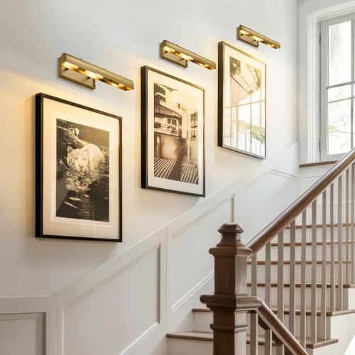 Art Picture Wall Sconce,Linear Artwork Display Wall Lights - color: Gold, size: 18"-3 Bulbs
