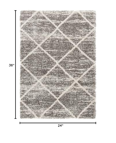 SAFAVIEH Hudson Shag Accent Rug 2'x3', Soft Distressed Grey & Ivory SGH281K - color: Distressed Grey/Ivory, size: 2' x 3' (Rectangular)