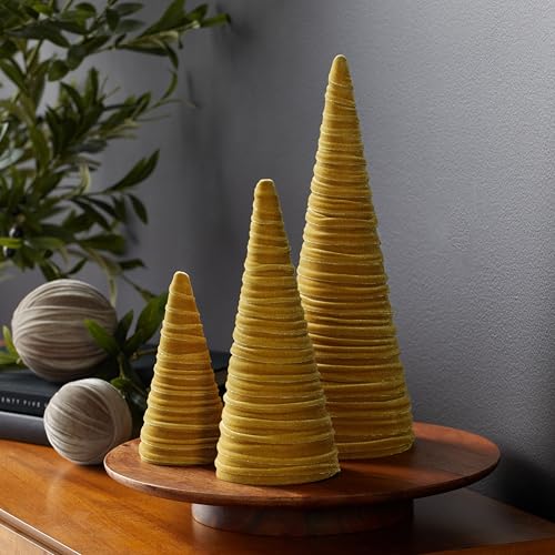 Your Heart's Content Set of 3 Gold Velvet Trees (Gold) - color: Gold