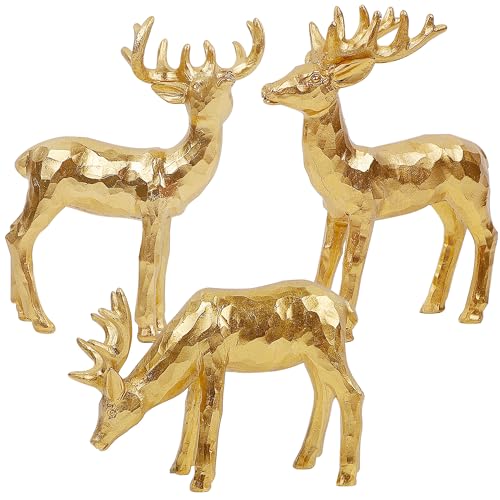 Lulu Home 3 PCS Christmas Tabletop Decorations, Resin Reindeer Peer - style: 3 Peers