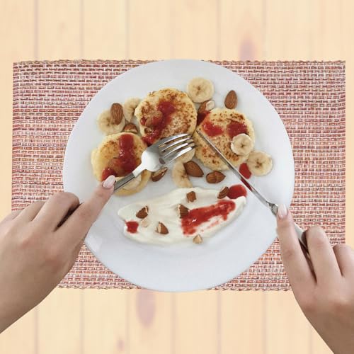 Urban Villa Two Tone Placemat Cotton Tablemat 14x20 (Set of 6) Fall - color: Falltone, size: 14" x 20"