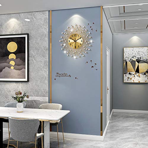 Large Wall Clocks for Living Room Decor Modern Gold Silent Clock - color: Gold, size: 14 inch