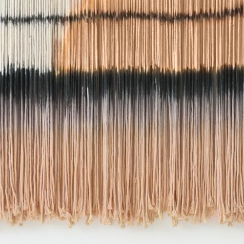 Macrame Wall Hanging Dip Dye Sunset Boho Wall Decor Fiber Art 57" W*35" L - color: Black and Brown