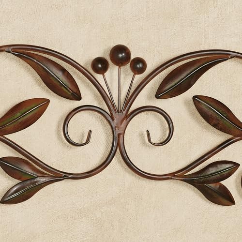 Touch of Class Catalonia Olive Metal Wall Art Topper, Large, Brown - color: Brown, size: 8"L x 46"W