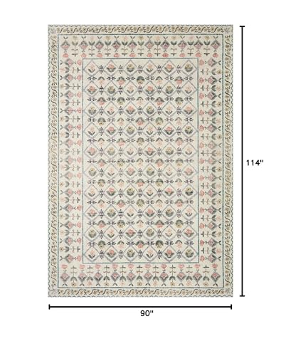 Loloi Rifle Paper Co Eden Lattice Ivory 7'-6" x 9'-6" Area Rug - color: Lattice Ivory, size: 7'6" x 9'6" (Rectangular)