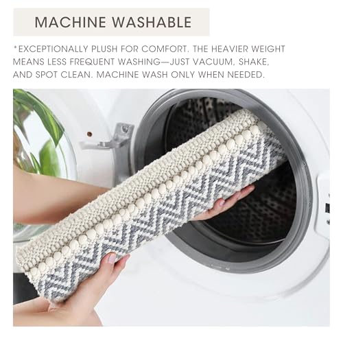 INK+IVY Asher Non-Slip Bath Rug Absorbent Quick Dry Striped, 20 x 32, Grey - color: Grey, size: 1'8" x 2'8" (Rectangular)