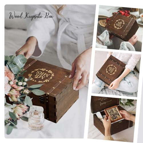 AW BRIDAL Large Mr and Mrs Wedding Keepsake Memory Box, Bridal Shower Gifts - color: Large Mr & Mrs