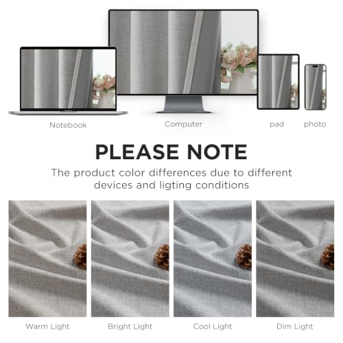 Joydeco Blackout Curtains 63 Inches Long 2 Panels Burg, Room Darkening Curtains for Bedroom, 100% Black Out Textured Thermal Drapes Privacy Protection 2 Panels Set(W52 x L63 Inch, Greyish White) - color: Greyish White, size: 52"W x 63"L (Pack of 2)