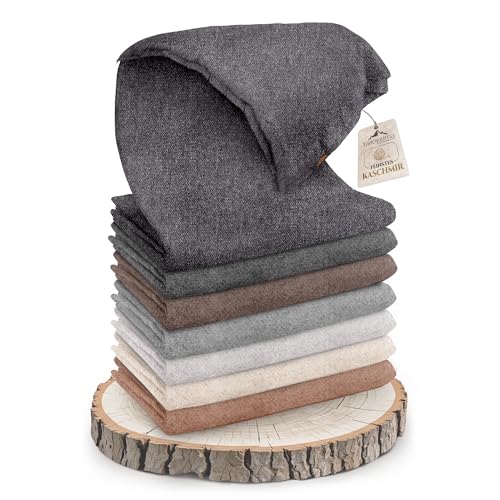 Cashmere Blanket – Hand Woven 100% Cashmere Wool Throw Blanket, 135 x 270 cm – Plain Cozy, and Soft Blanket for Bed, Sofa, or Couch - Made in Nepal - color: Black Grey