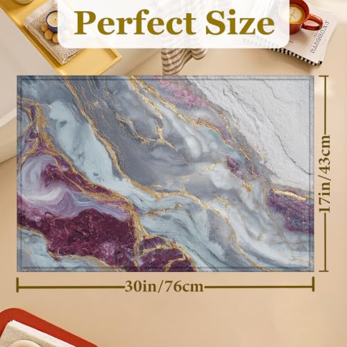 Pink Gold Marble Bath Mat Rug, Door Mat Doormat Entrance Non-Slip Bathroom Rugs for Entryway Bathroom Kitchen 17 x 30 Inch - color: Pink Gold Marble