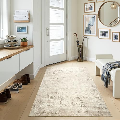 Toneed 3x5 Washable Non Slip Abstract Area Rugs for Bedroom Living Room - color: Beige, size: 3' x 5' (Rectangular)