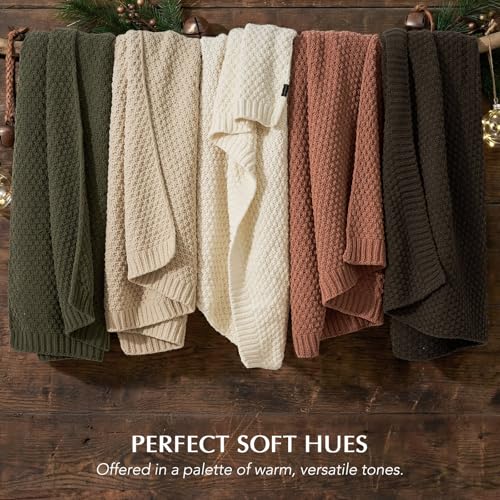 EVERGRACEHOME Chunky Chenille Knit Throw Blanket, 50 x 60, Cocoa Brown - color: Cocoa Brown, size: 50" X 60"