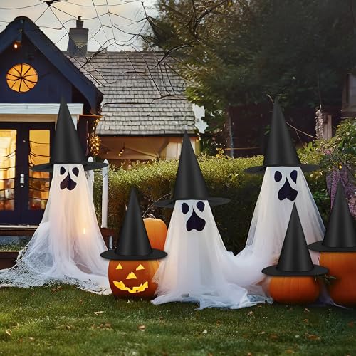 18Pcs Black Witch Hats, Thickened Hanging Witch Hat, Halloween Decor - style: 18pcs