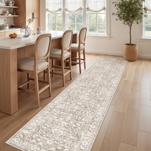 Soalmost Runner Rug Non-Slip for Hallway 2x10, Washable Soft Kitchen Rug - color: Light Brown, size: 2' x 10' (Runner)