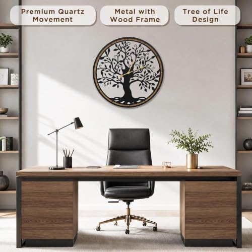 Micasso Large Wall Clocks Decorative: 30 Inch Tree of Life Battery Operated - color: Large Tree, size: 30 Inch