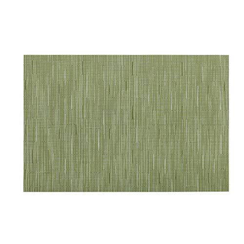 SHACOS Placemats Set of 6 Woven Vinyl Place Mats for Dining Table Wipe Clean Non Slip Christmas Table Mats (6, Olive Green) - color: Olive Green, size: Set of 6