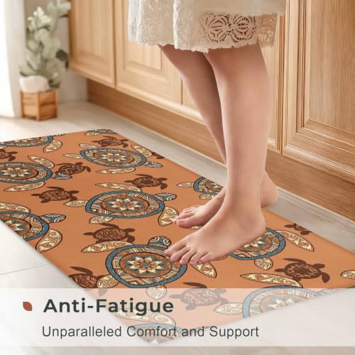 Boho Turtle Kitchen Comfort Mat 36x20in Anti-Fatigue Kitchen Mats - color: Boho Turtle