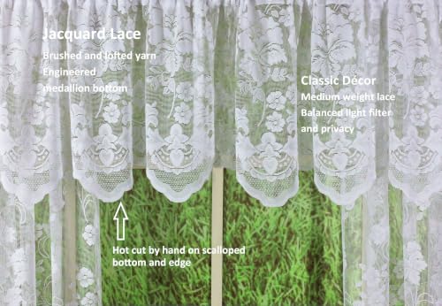 Today's Curtain Floral Vine Lace Panel 63", White, 60W x 63L - color: White, size: 60"W x 63"L (Pack of 1)