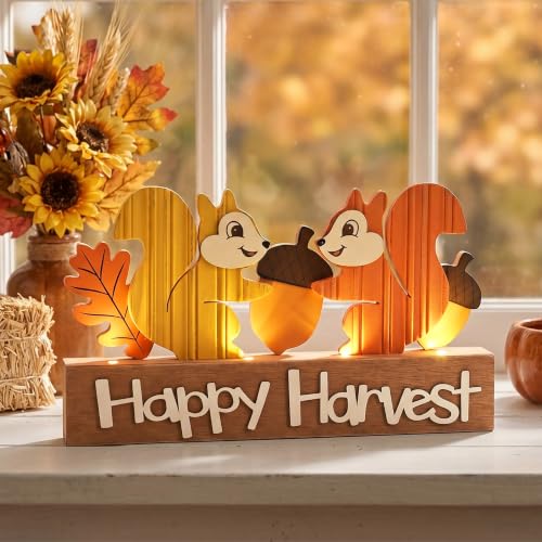 Valery Madelyn Fall Decorations for Home with LED Lights, 12 Inch